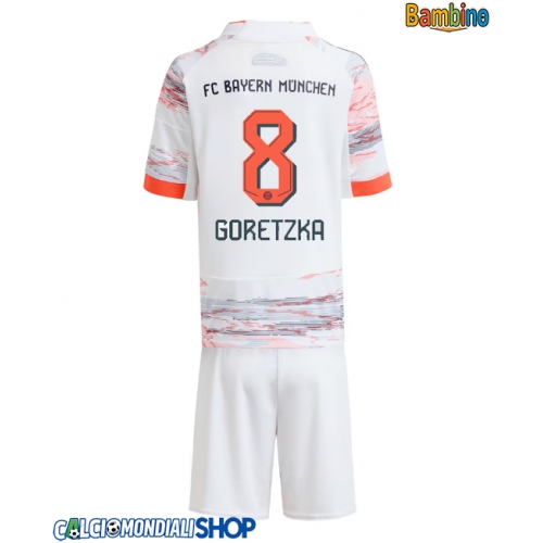 Maglie da calcio Bayern Munich Leon Goretzka #8 Seconda Maglia Bambino 2025-26 Manica Corta + Pantaloni corti)